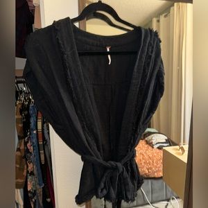 Free People tie up short sleeve top